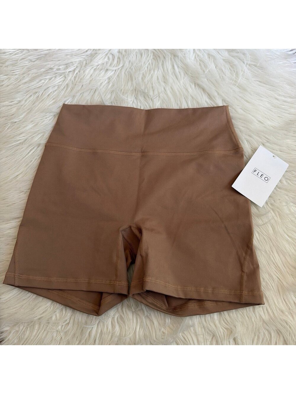 Fleo Women's Athletic Shorts Brown 5” size L